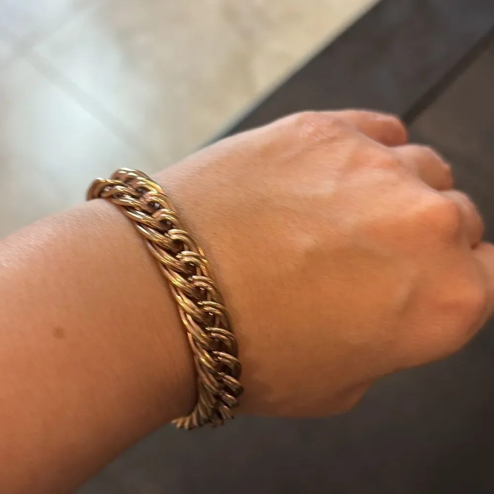 Signed CR NYC Link Gold Tone Bracelet Vintage​​​